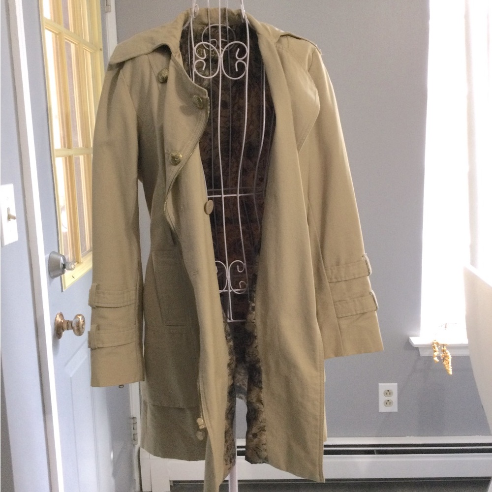 Guess Women Beige Trench Coat size medium